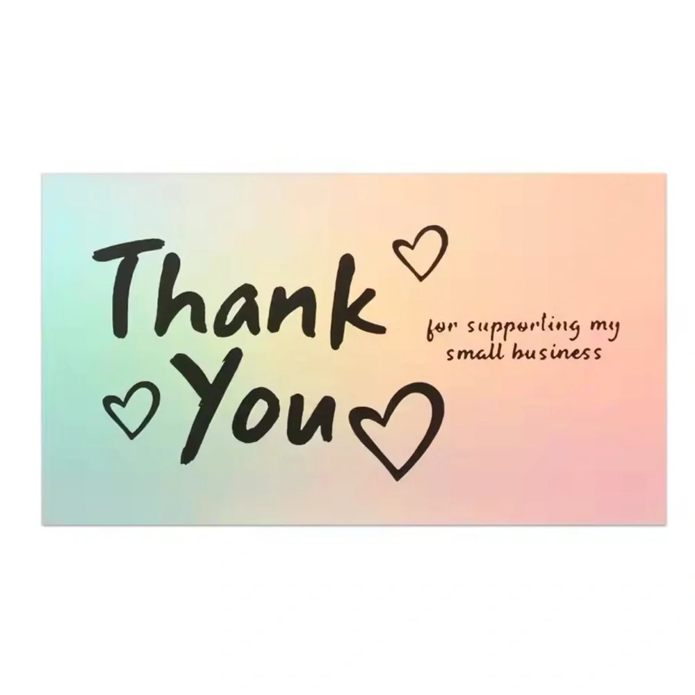 50pcs Thank You For Supporting My Small Business Reflective Laser Appreciate